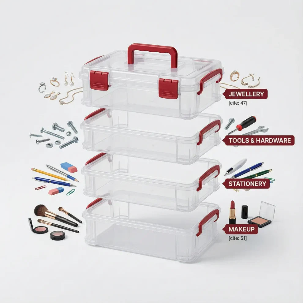 4-Layer Transparent Multipurpose Plastic Storage Box