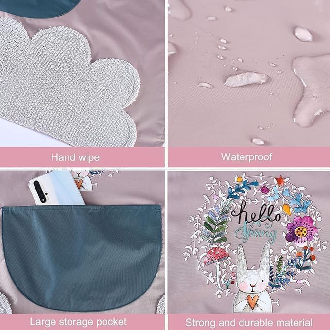 Waterproof Kitchen Apron for Women with Big Front Pocket Hand-Wiping Towel