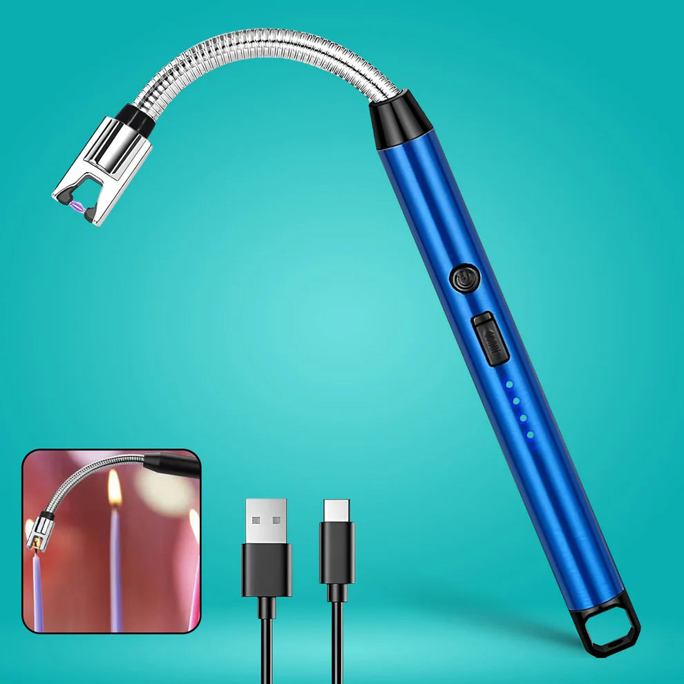 Metal Rechargeable Electric Arc Lighter with Flexible Neck (1 Pc)