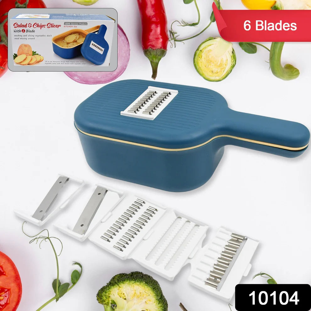 Vegetable Slicer Cutter - 6 Blades Kitchen Accessories (1 Set)