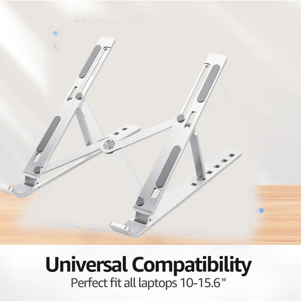 Metal Portable Laptop Stand – 6-Angle Adjustable Riser for Laptops, Phones & Tablets