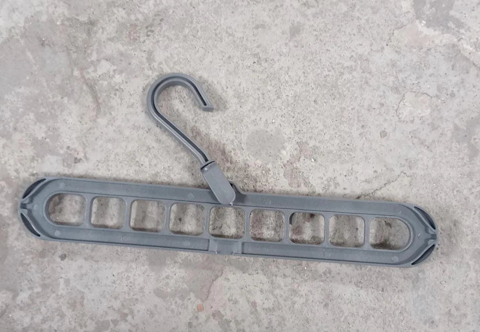 9-Hole Plastic Hanger Hook for Wardrobe Clothes Organization & Indoor Storage (Pack of 10)