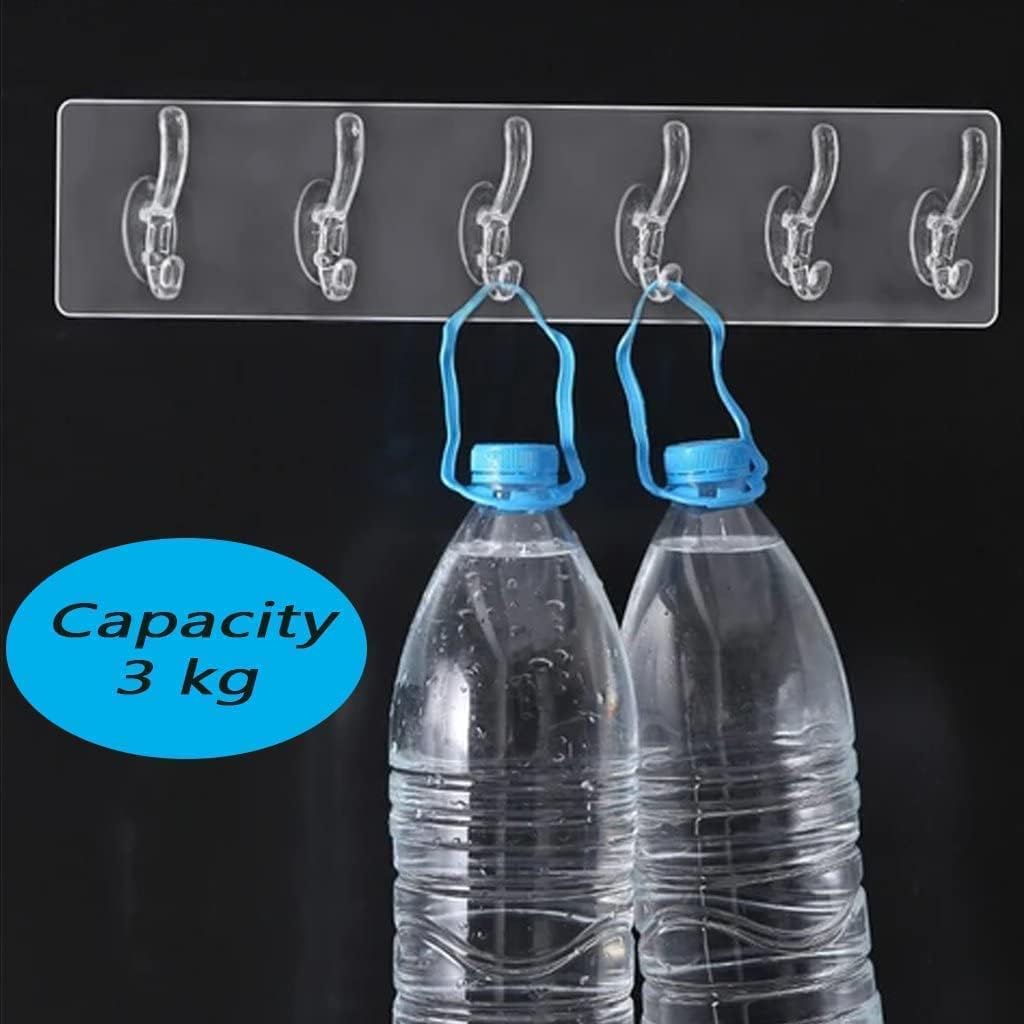 (Pack Of 3) 6 In 1 Self Adhesive Wall Hooks, Heavy Duty Sticky Hooks for Hanging