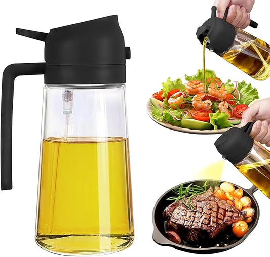 Oil Sprayer And Dispenser Bottle for Kitchen,2 in 1 Olive