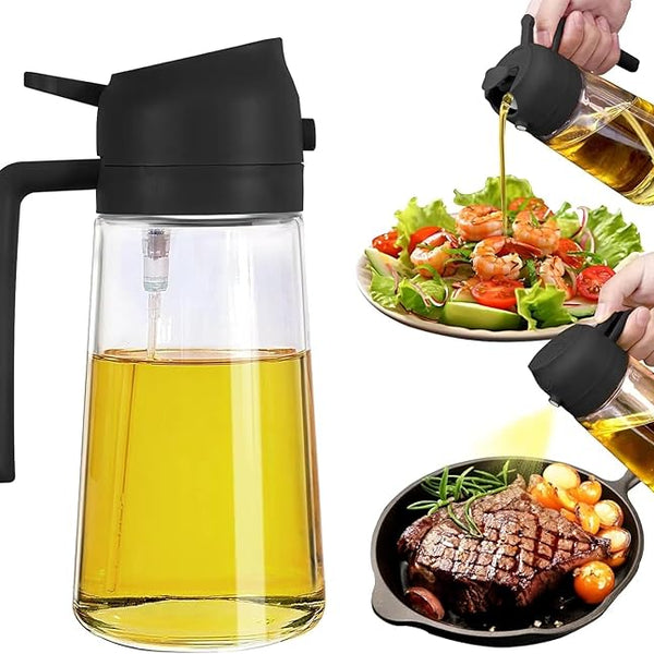 Oil Sprayer And Dispenser Bottle for Kitchen,2 in 1 Olive