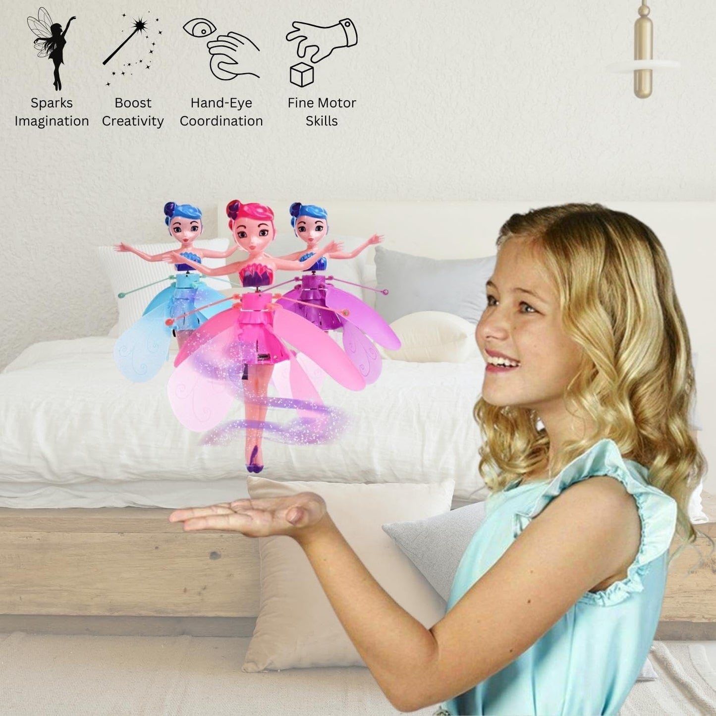 Magic flaying fairy princess doll, dancer flying battery