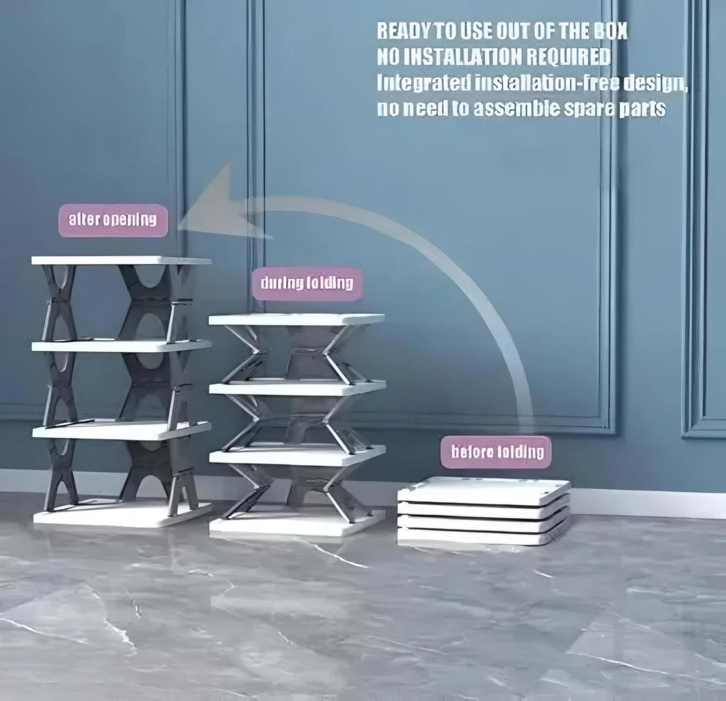 5-Layer Plastic Shoe Rack for Home – Stackable & Adjustable Shoe Organizer