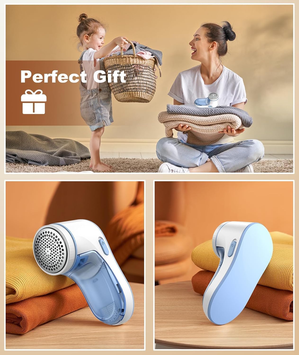 Electric Lint Remover for Clothes Lint & Dust Remover Roller  (3 Blades, 9000 RPM Motor)