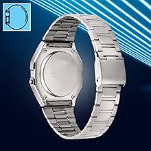 Casio Vintage A-158WA-1Q Digital Grey Dial Unisex Watch Silver Metal Strap (D011)