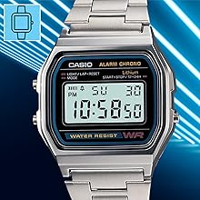Casio Vintage A-158WA-1Q Digital Grey Dial Unisex Watch Silver Metal Strap (D011)