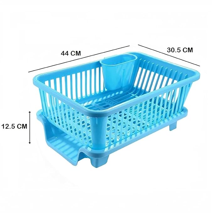 Plastic Durable Kitchen Drainer Dish Rack Organizer in (5 Color)