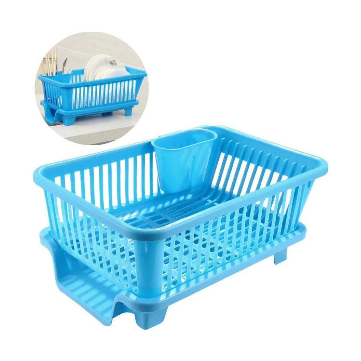 Plastic Durable Kitchen Drainer Dish Rack Organizer in (5 Color)