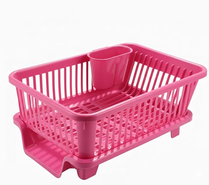 Plastic Durable Kitchen Drainer Dish Rack Organizer in (5 Color)
