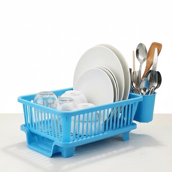 Plastic Durable Kitchen Drainer Dish Rack Organizer in (5 Color)