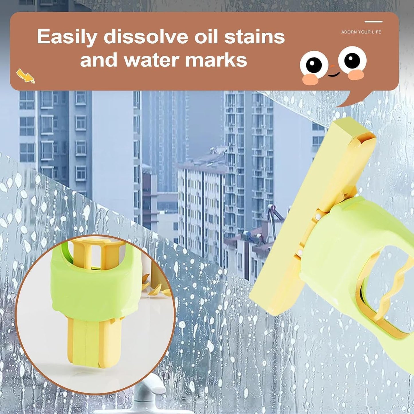 Self Squeeze Mini Mop – Portable Sponge Head for Bathroom, Glass & Kitchen