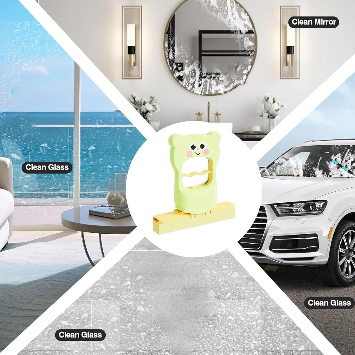 Self Squeeze Mini Mop – Portable Sponge Head for Bathroom, Glass & Kitchen