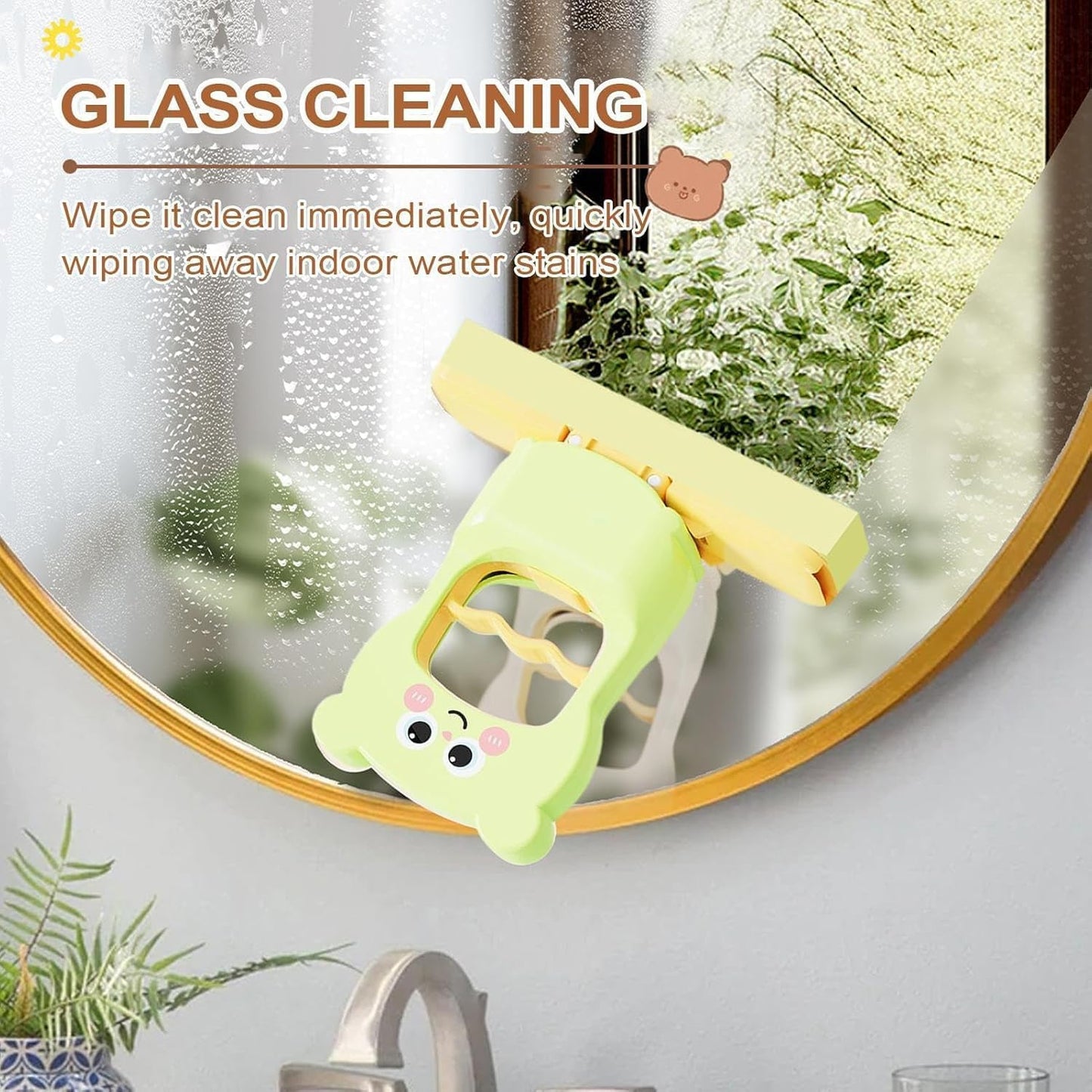 Self Squeeze Mini Mop – Portable Sponge Head for Bathroom, Glass & Kitchen