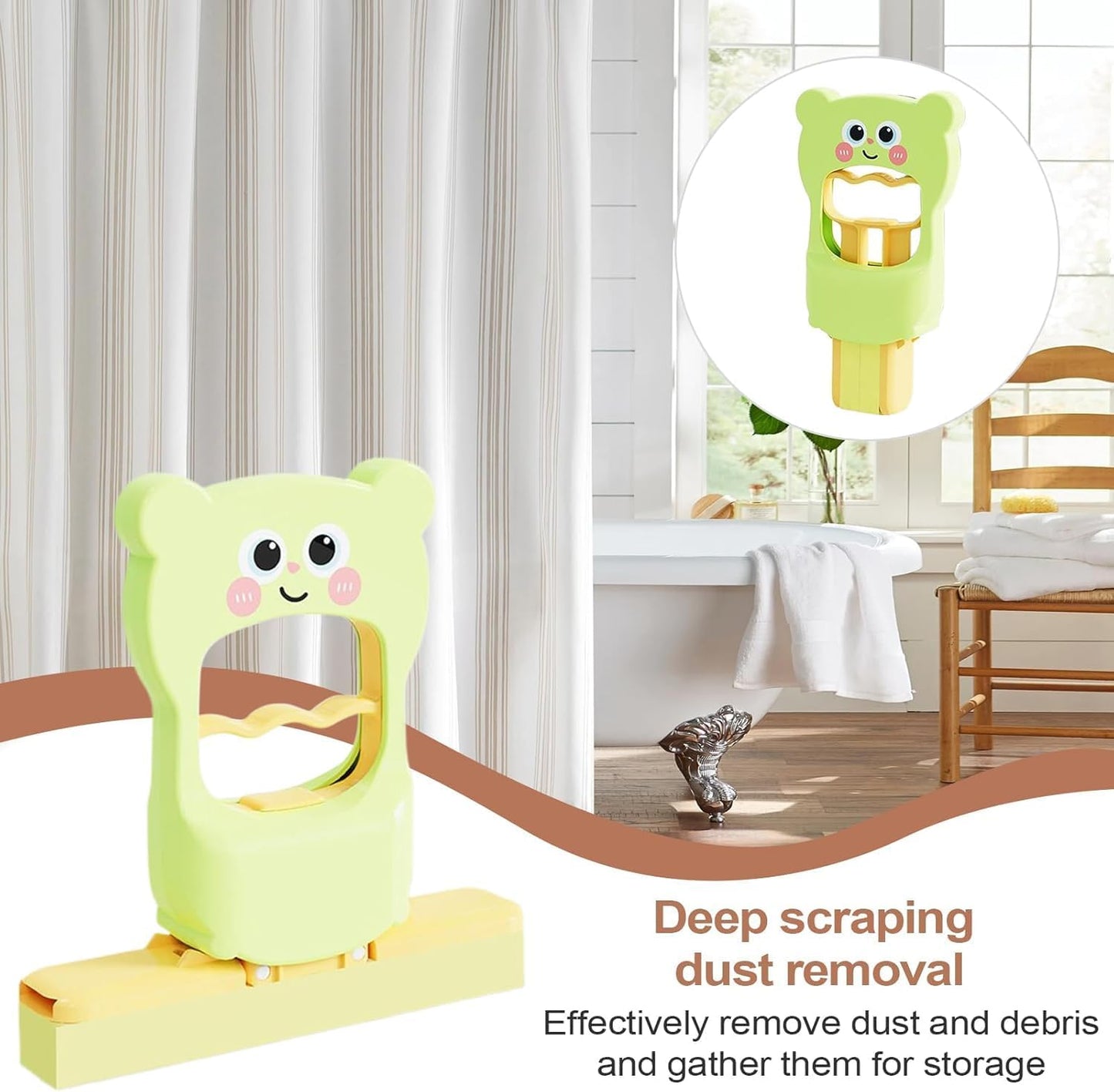 Self Squeeze Mini Mop – Portable Sponge Head for Bathroom, Glass & Kitchen