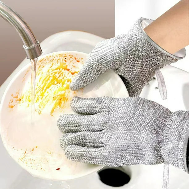 Non-Scratch Wire Dishwashing Hand Gloves