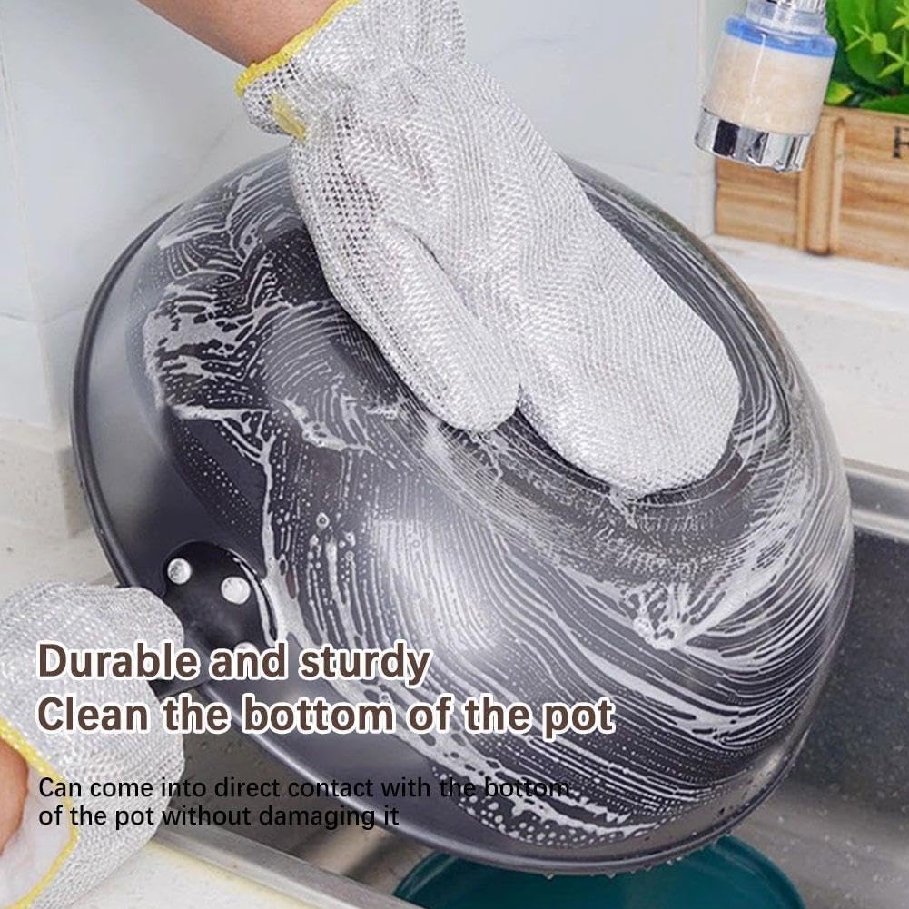 Non-Scratch Wire Dishwashing Hand Gloves