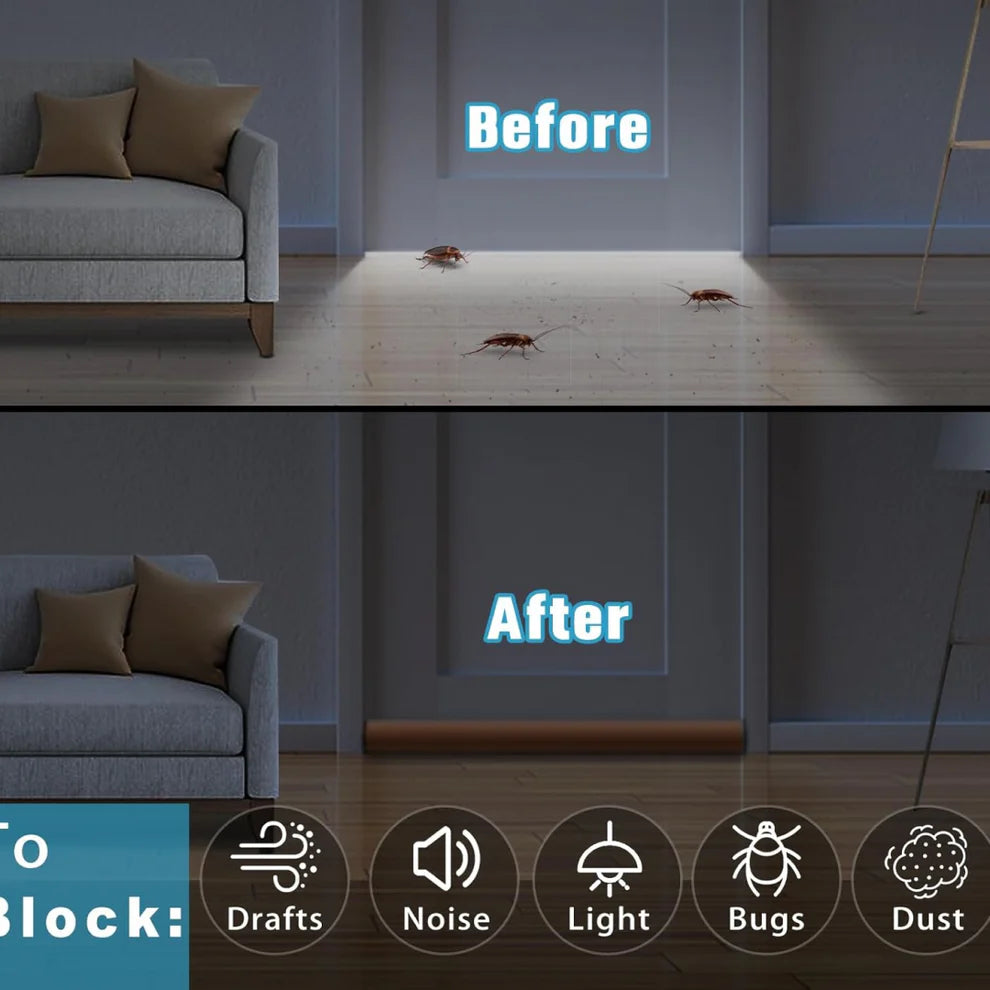 Twin Door Draft Stopper / Guard Protector for Doors and Windows (Set of 2)