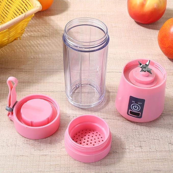 Portable USB Electric Juicer – 6-Blades Protein Shaker Blender Cup (380 ML)