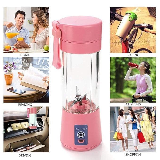 Portable USB Electric Juicer – 6-Blades Protein Shaker Blender Cup (380 ML)