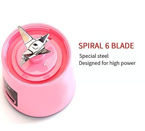 Portable USB Electric Juicer – 6-Blades Protein Shaker Blender Cup (380 ML)