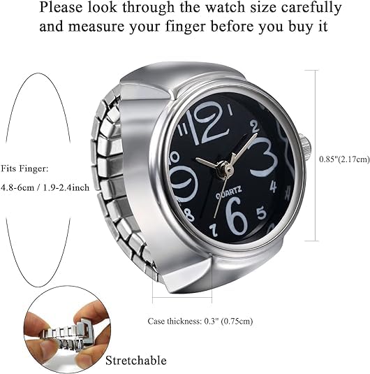 Stylish Stretchable Unisex Finger Ring Watch