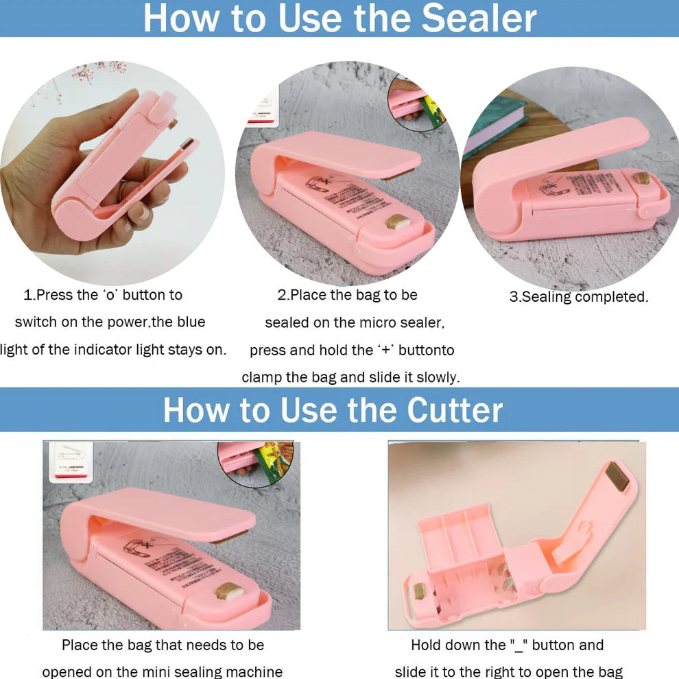 Mini Plastic Bag Sealer – Portable Heat Sealing Machine (Battery Operated / 1 Pc)